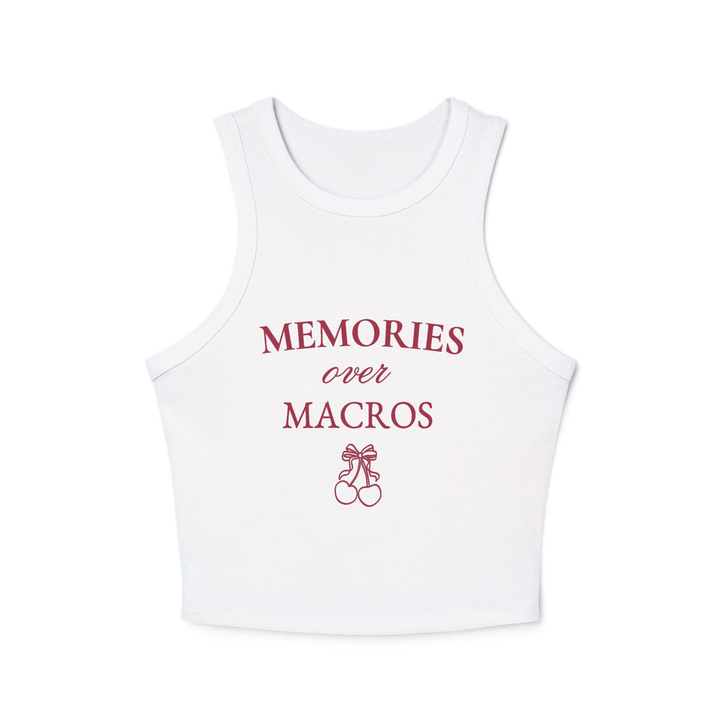 Memories Over Macros Racer Tank Top